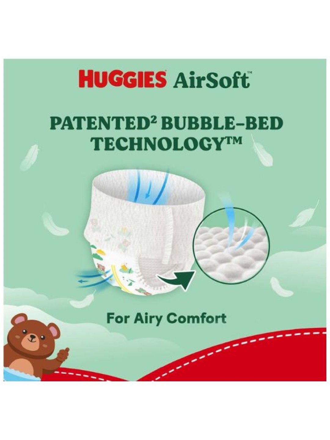 Huggies AirSoft Diaper Pants Medium - 46 pcs x 4 packs (184 pcs) (No Color- Image 4)
