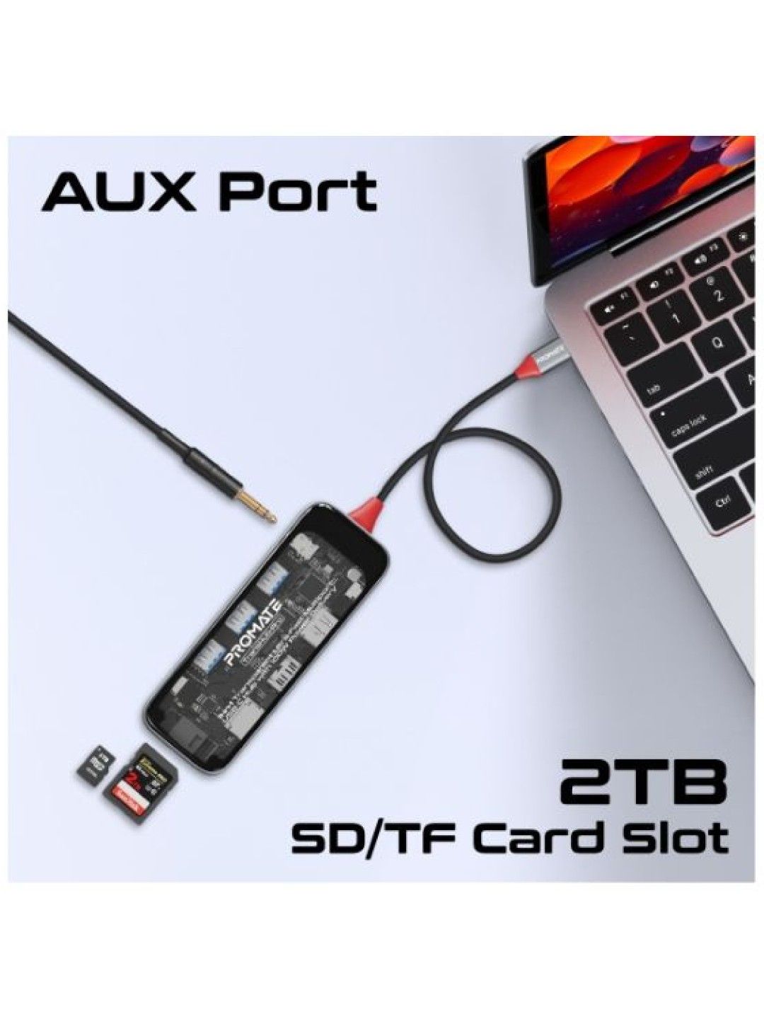 Promate TRANSHUB-PRO 11-in-1 Transparent Ultra-Fast Multi-Port USB-C Hub (No Color- Image 4)