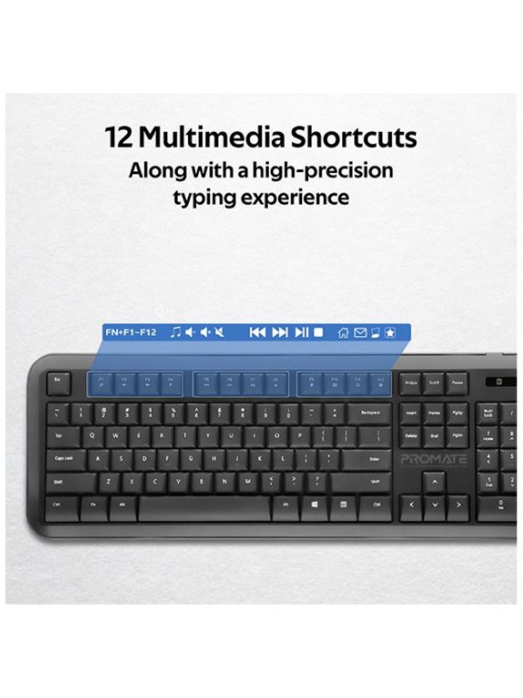 Promate PROCOMBO-6 Dual Interface Full Size Wireless Keyboard & Mouse Combo (No Color- Image 4)