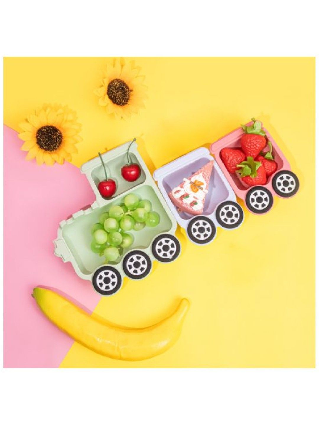 JulieBean Baby 3 Piece Train Plate with Suction (No Color- Image 4)