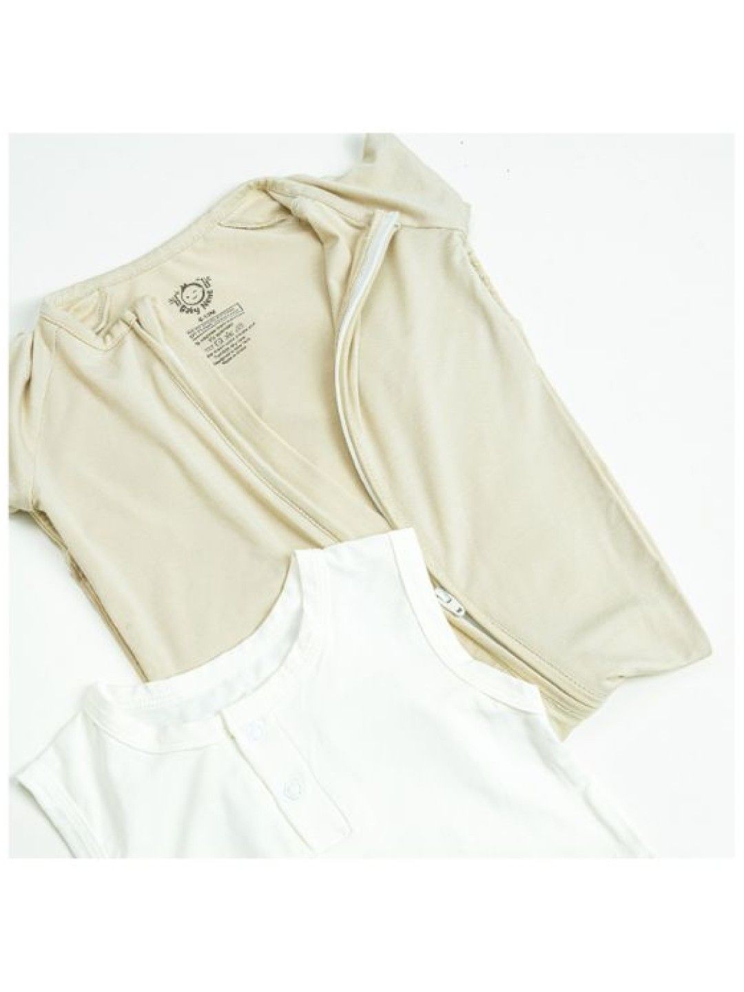 Baby Nene Two Way Double Zipper Bamboo Longsleeve Onesie (Earl Gray- Image 4)