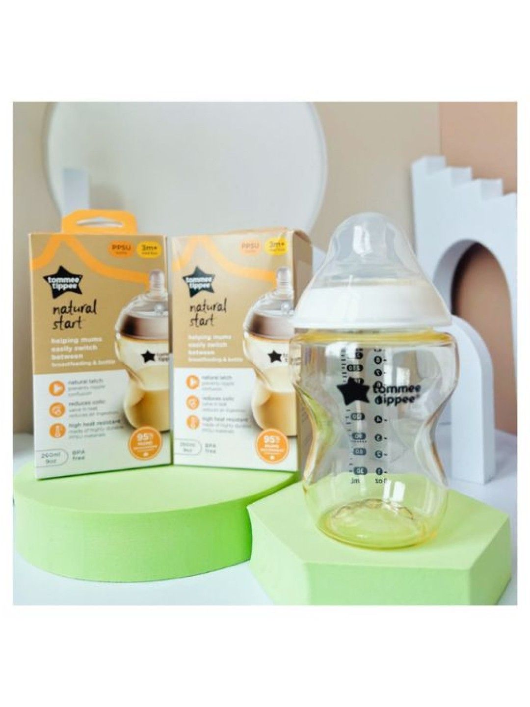 Tommee Tippee Natural Start PPSU Baby Bottle (9oz) - Medium Flow (No Color- Image 4)
