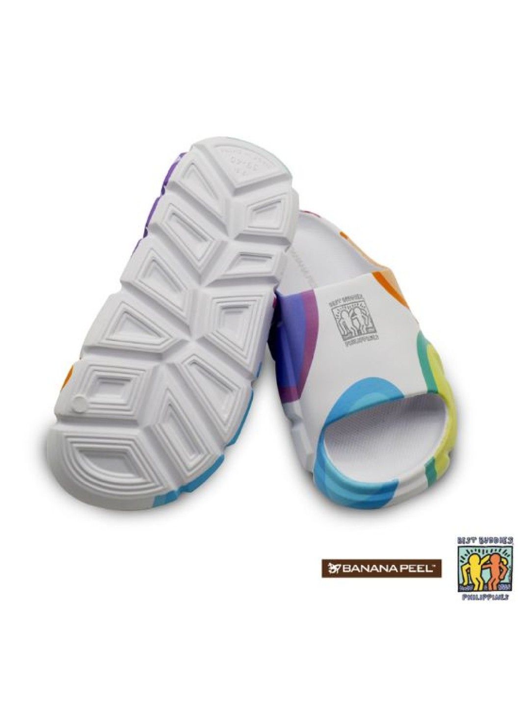 Banana Peel Best Buddies Unisex Slides - Milk White (No Color- Image 4)