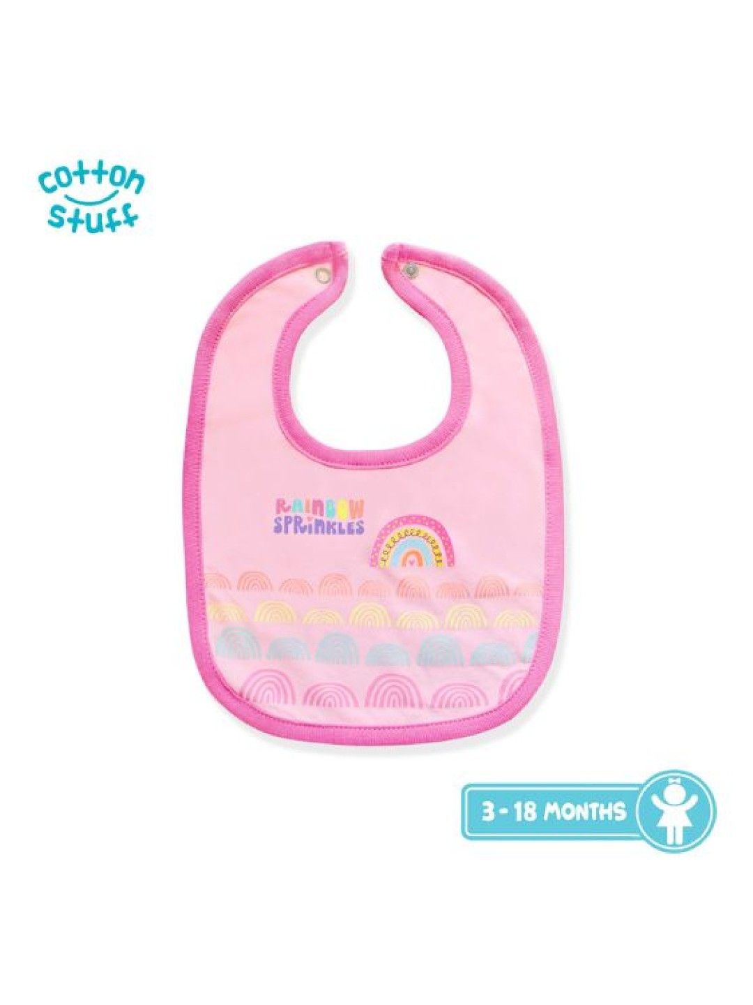 Cotton Stuff 3-piece Snap on Bib (Happy Day - Girl) (No Color- Image 4)