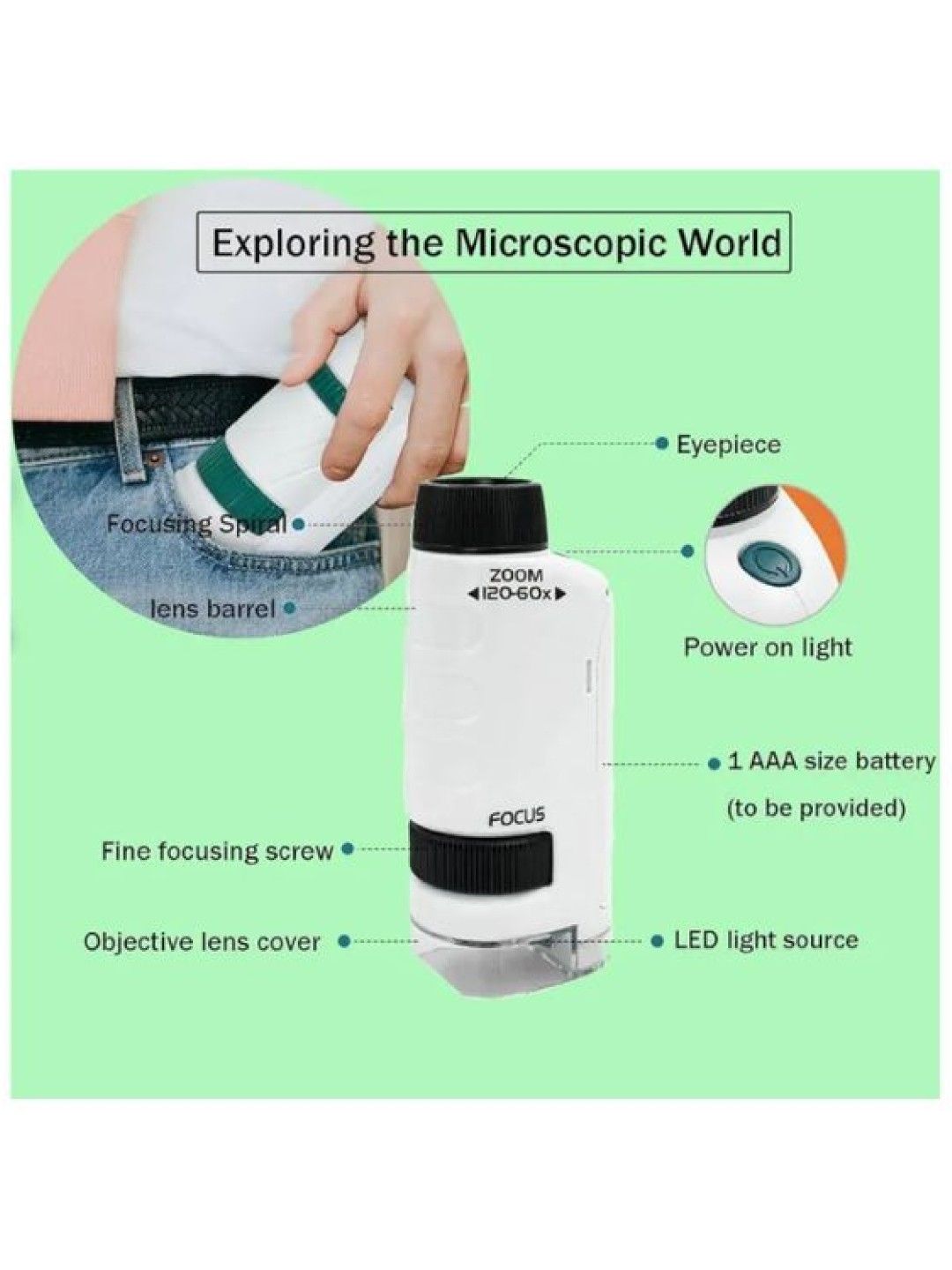 QT Hub Kids Pocket Microscope (No Color- Image 4)