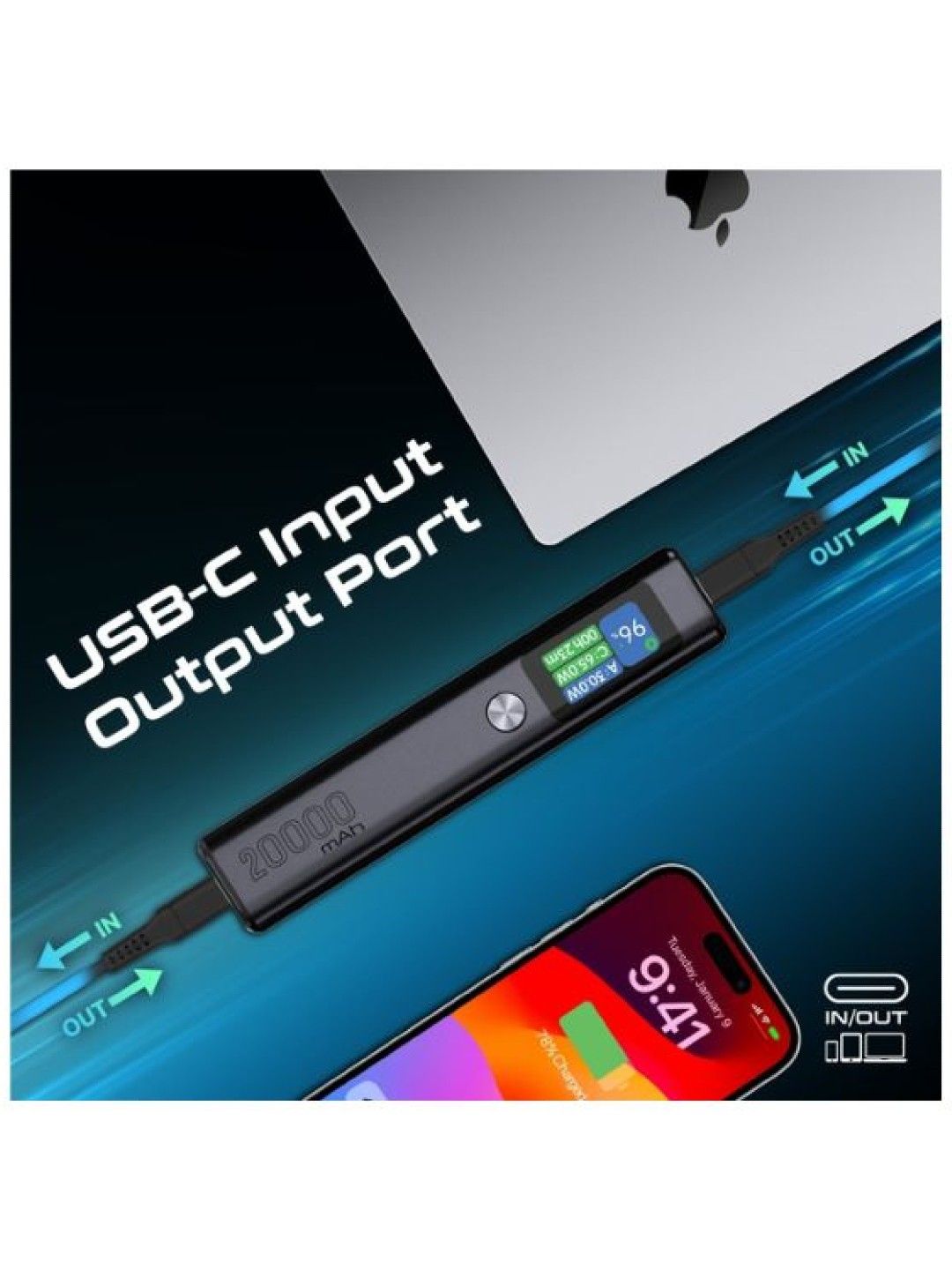 Promate TITAN-130 130W Sleek Aluminum Crafted Power Delivery Power Bank (No Color- Image 4)