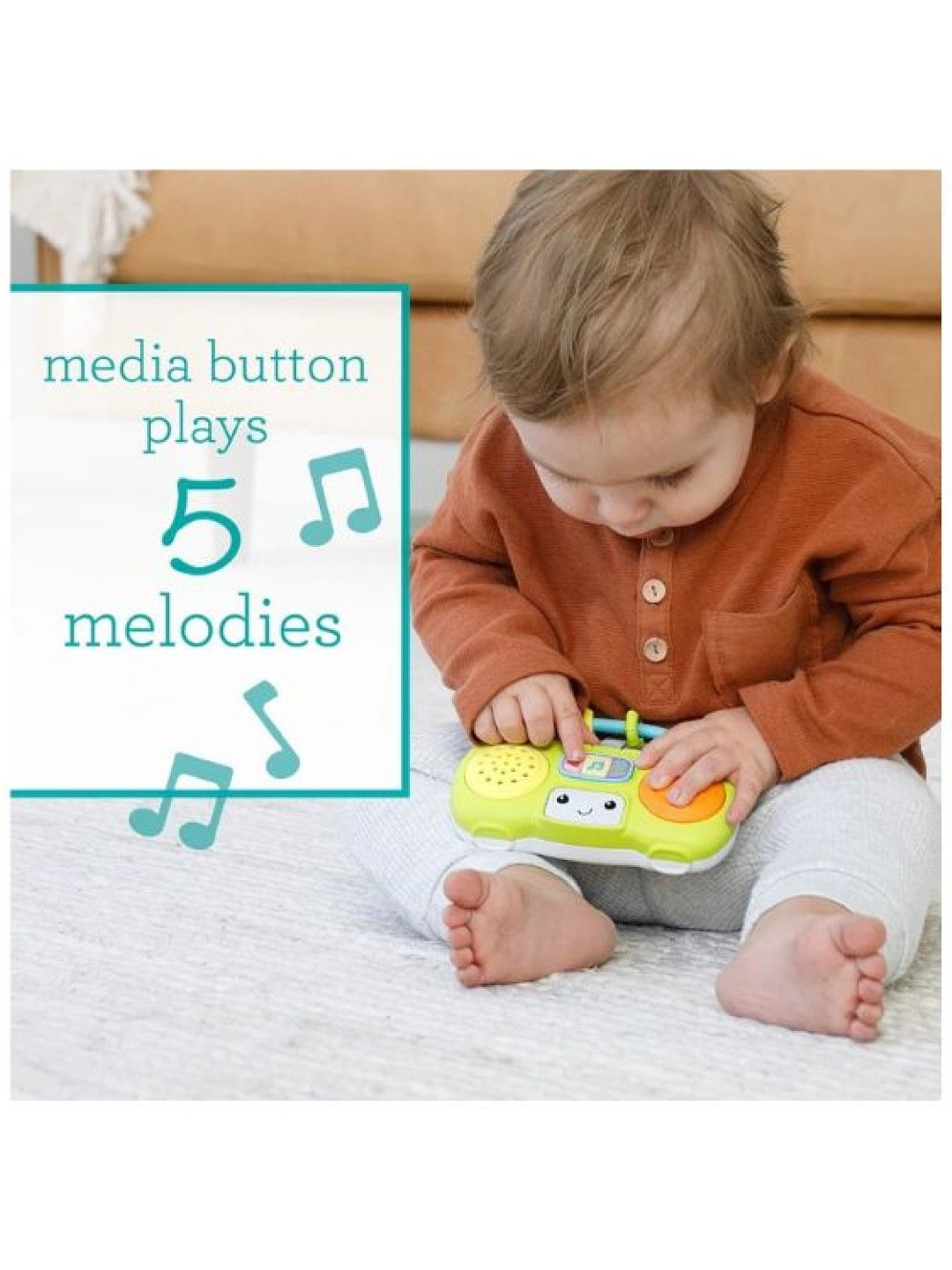 Infantino Music & Light Pretend Mini Boombox (No Color- Image 4)