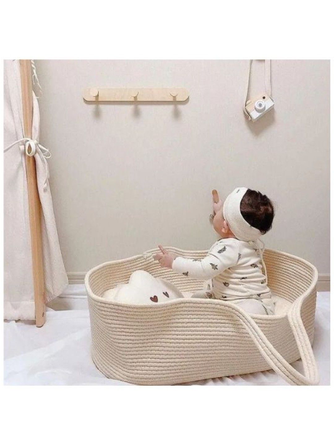 The Baby Basket Portable Bear Design Woven Moses Baby Basket (No Color- Image 4)