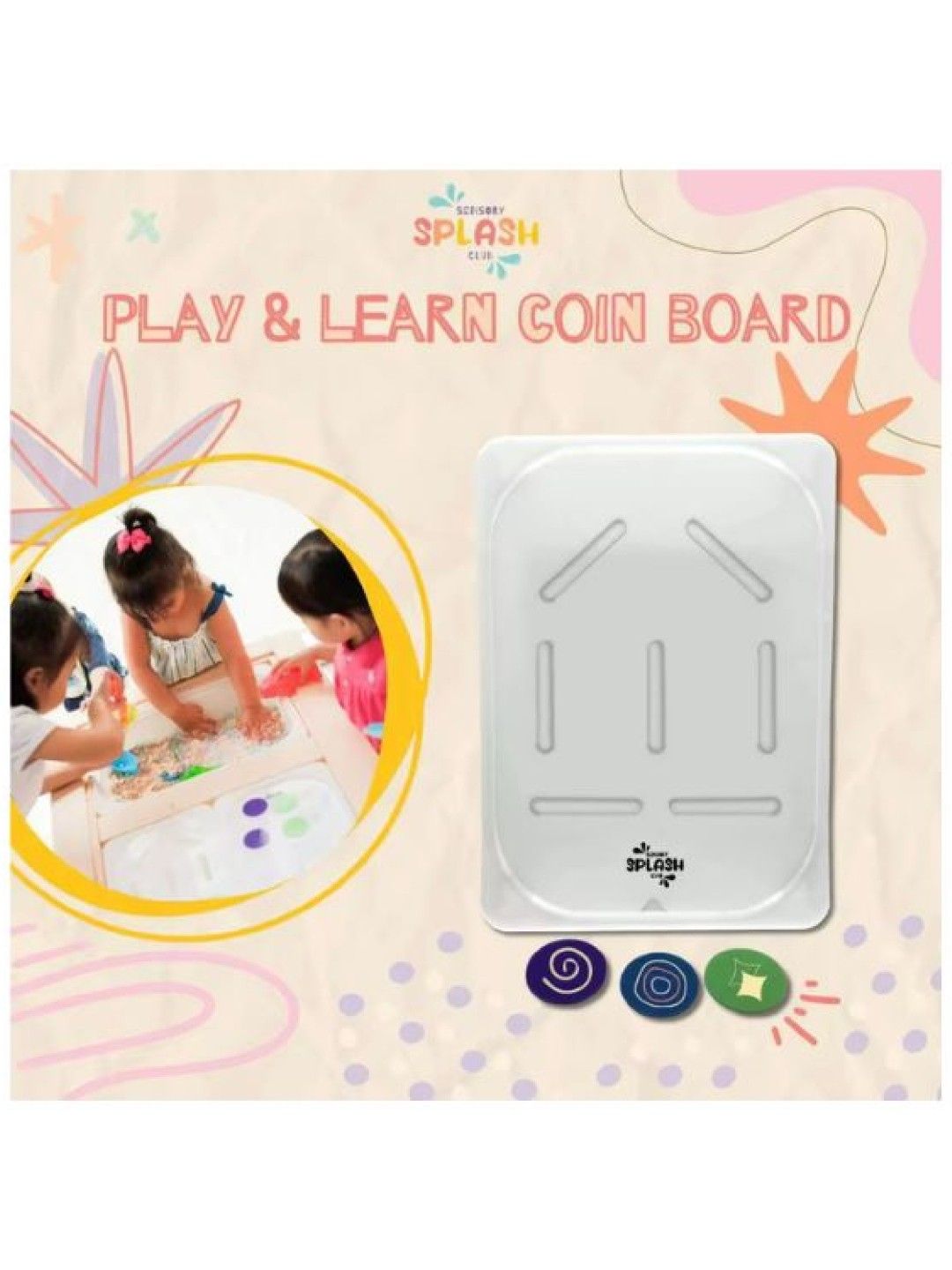 Sensory Splash Club Play & Learn Coin Sensory Learning Board