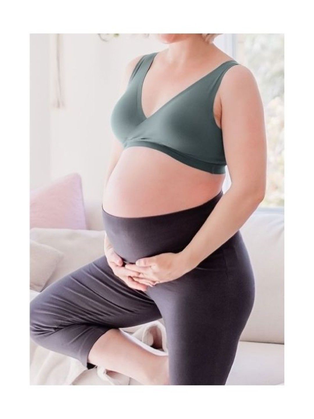Mamaway (CLEARANCE) Ultra Silky Crossover Sleeping & Nursing Bra - Green (No Color- Image 4)