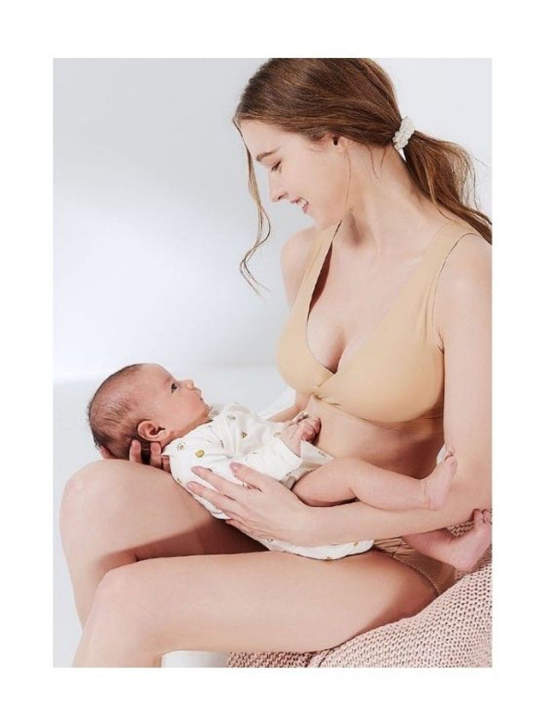 Mamaway (CLEARANCE) Ultra Silky Crossover Sleeping & Nursing Bra - Nude (No Color- Image 4)