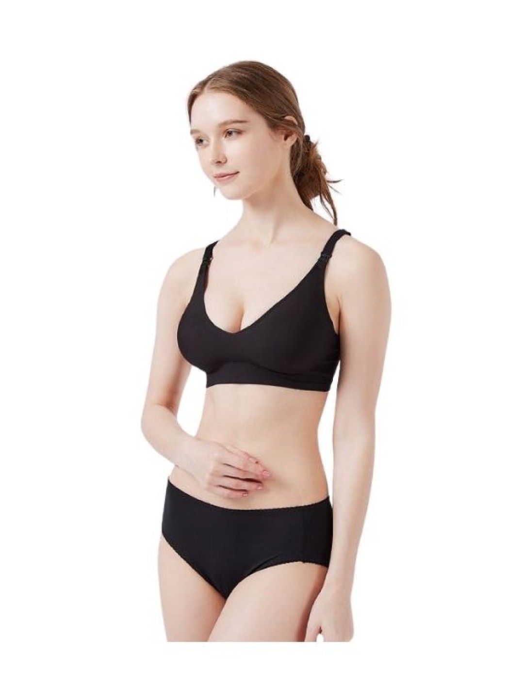 Mamaway (CLEARANCE) Ultra Silky Seamless Maternity & Nursing Bra - Black (No Color- Image 4)