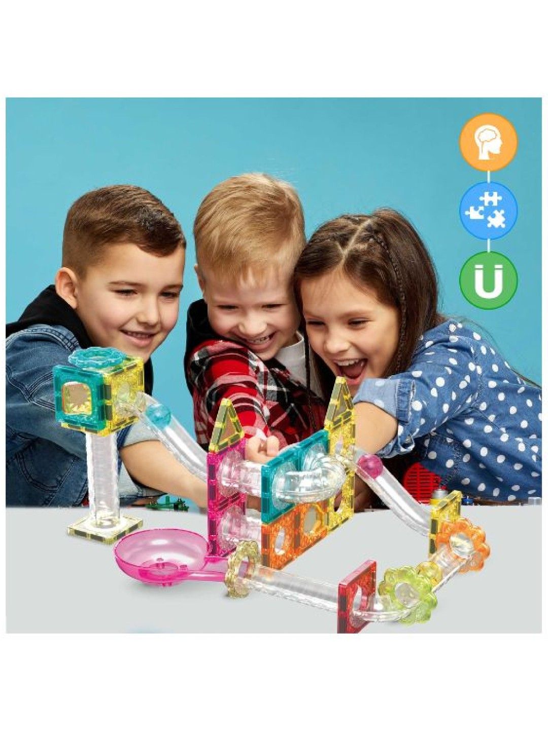 Picasso Tiles 45pc Marble Run Track Set (No Color- Image 4)