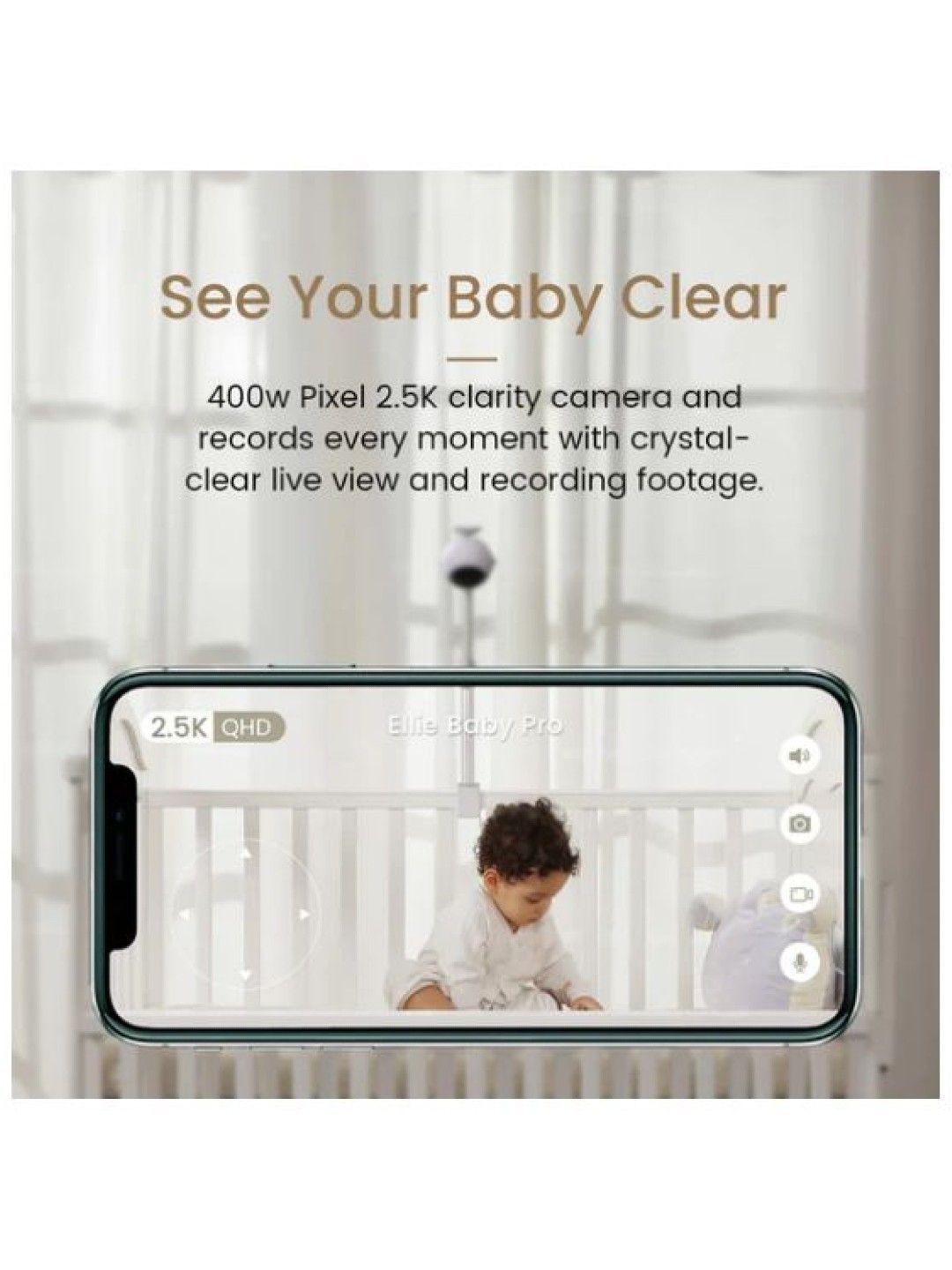 Nizu Ellie Baby Pro Baby Monitor (Blue- Image 3)