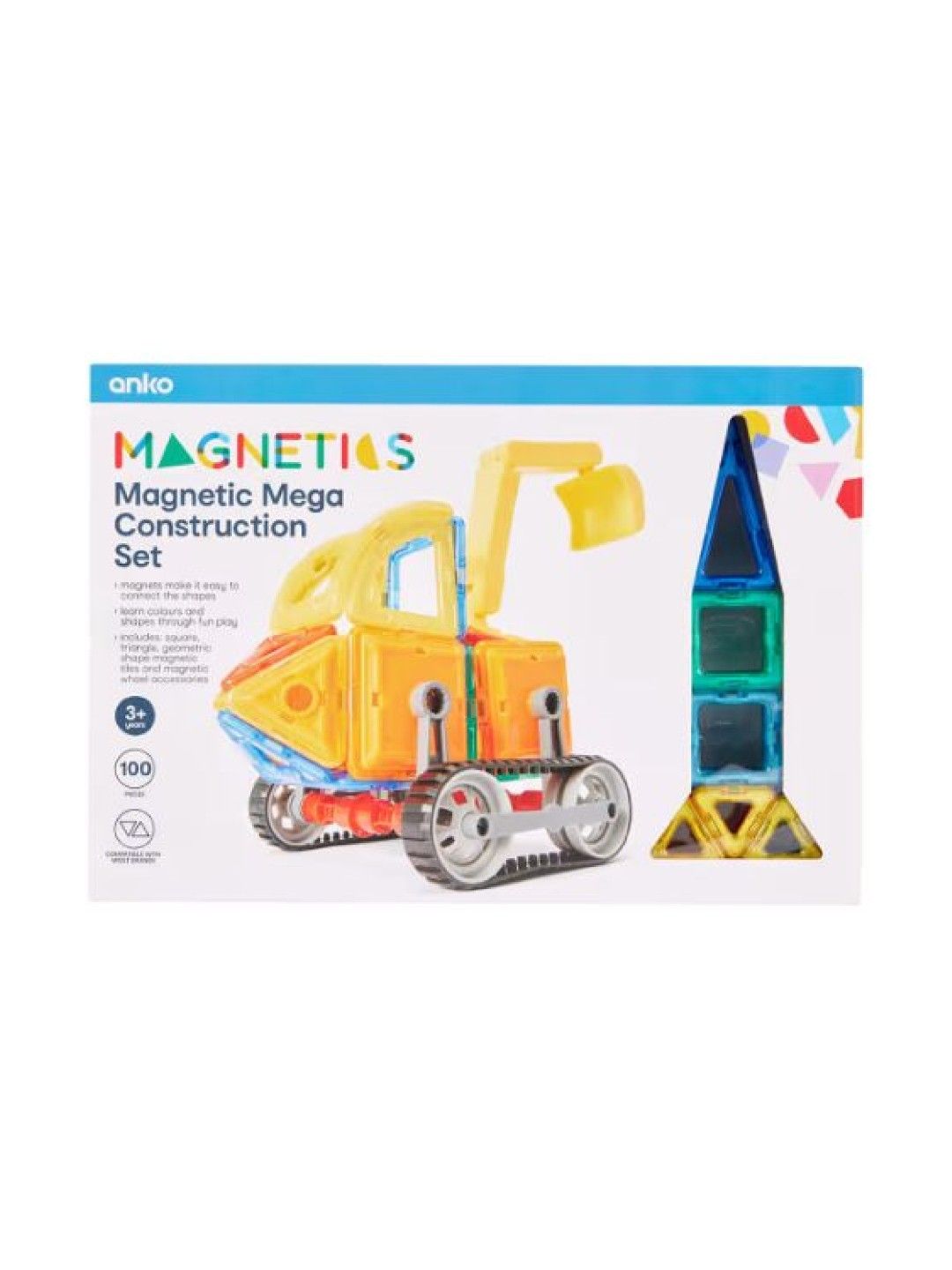 Anko 100 Piece Magnetic Mega Construction Set (No Color- Image 4)