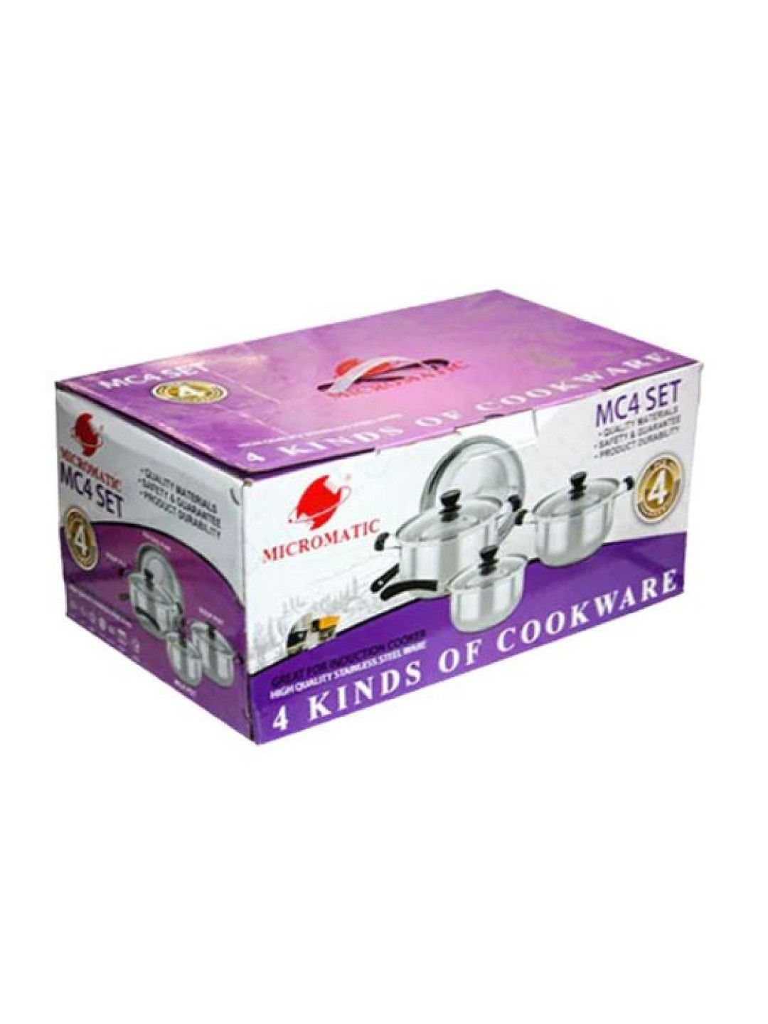 MICROMATIC MC4SET High Quality Stainless Steel Cookware 4pcs Set (No Color- Image 4)