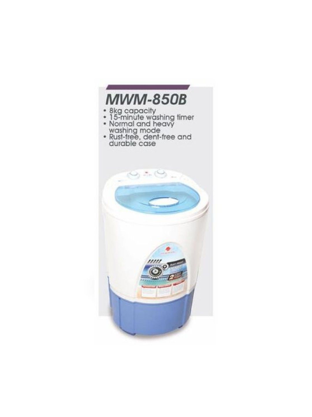 MICROMATIC MWM-850B Washing Machine Single Tub 8.0kg (No Color- Image 4)