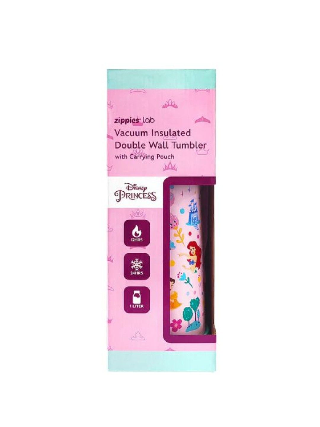 Zippies Disney 1L Insulated Tumblers with Carrying Pouch (Princess More Than A Rainbow- Image 4)