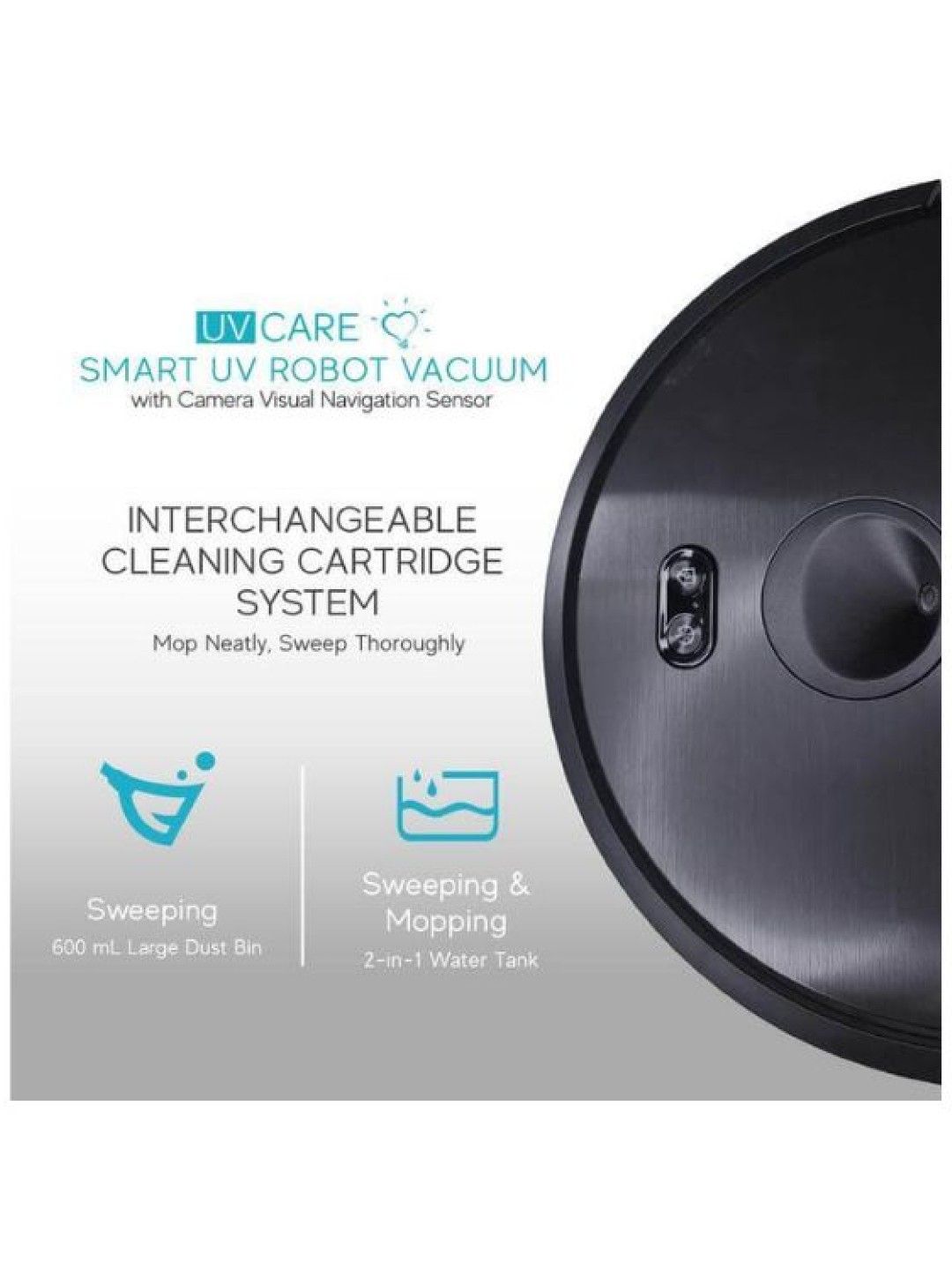 UV Care Smart Robot UV Vacuum w/ Camera Visual Navigation Sensor (No Color- Image 3)