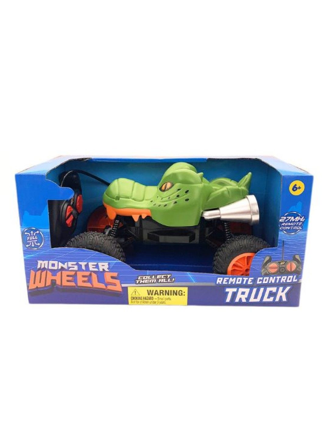 Monster Wheels 27Mhz Toy Dino Remote Control Monster Truck (Green- Image 4)