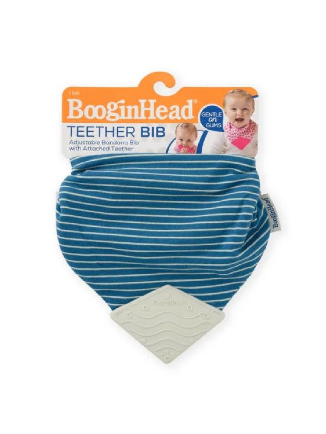 BooginHead Bandana Teether Bib (Blue & Silver- Image 2)