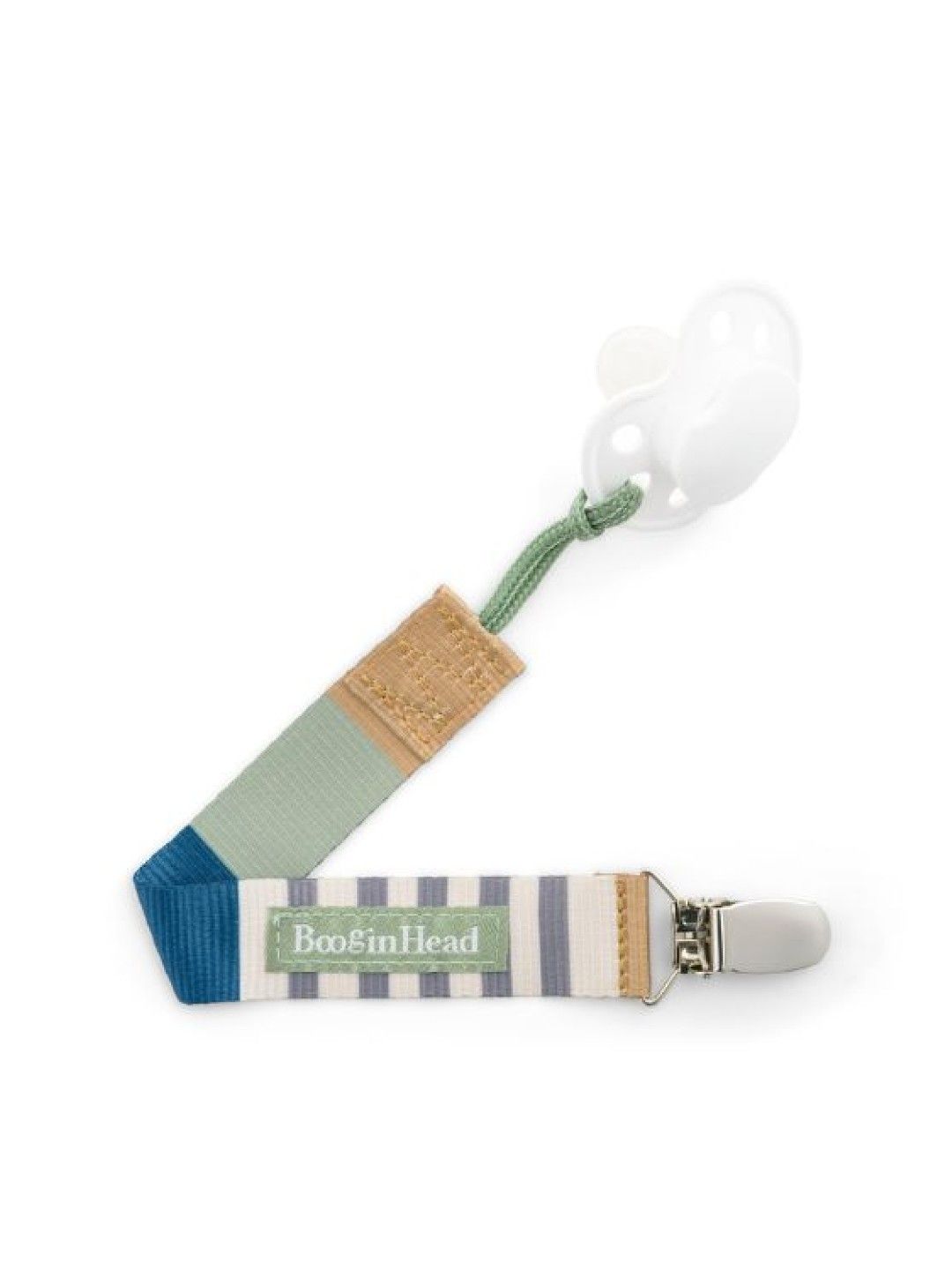 BooginHead PaciGrip Universal Pacifier/Teether Clip 3-Pack (Blue Geometric- Image 4)