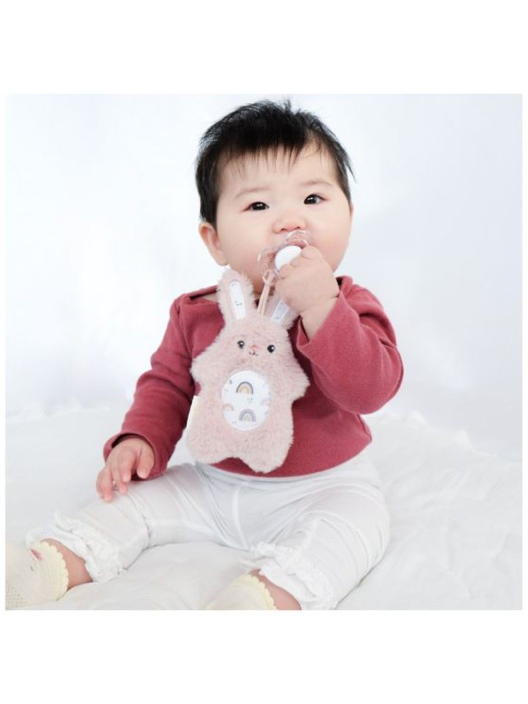 BooginHead PaciPal Plush & PaciGrip Combo - Pink Bunny (No Color- Image 4)