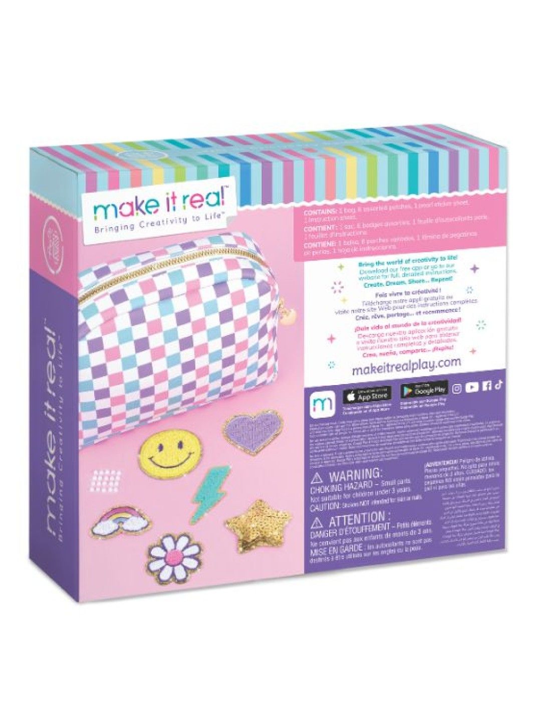 Make It Real Fashion Pouch With Patches (No Color- Image 4)