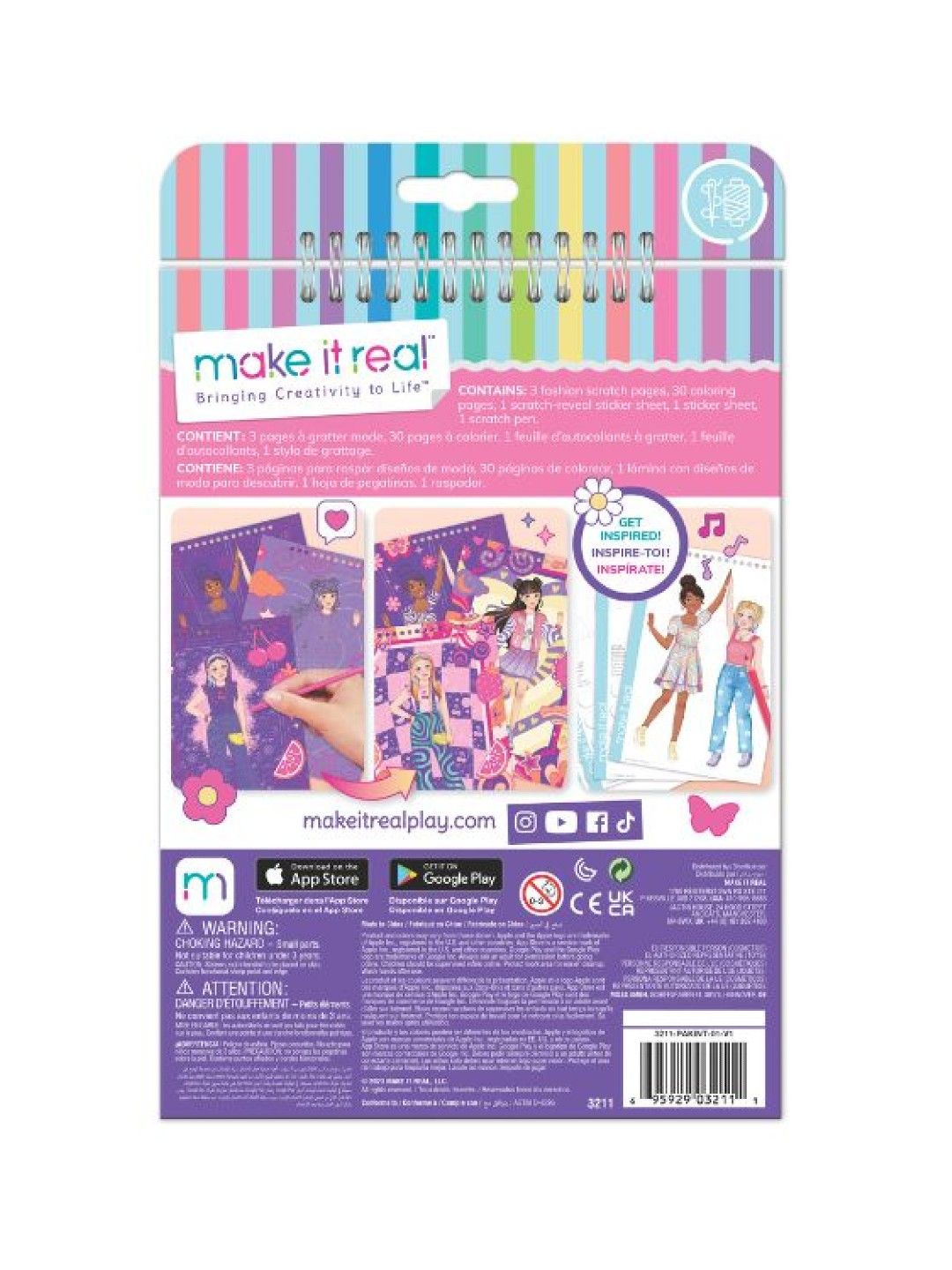 Make It Real Fashion Design Scratch Art: Groovy Vibes (No Color- Image 4)