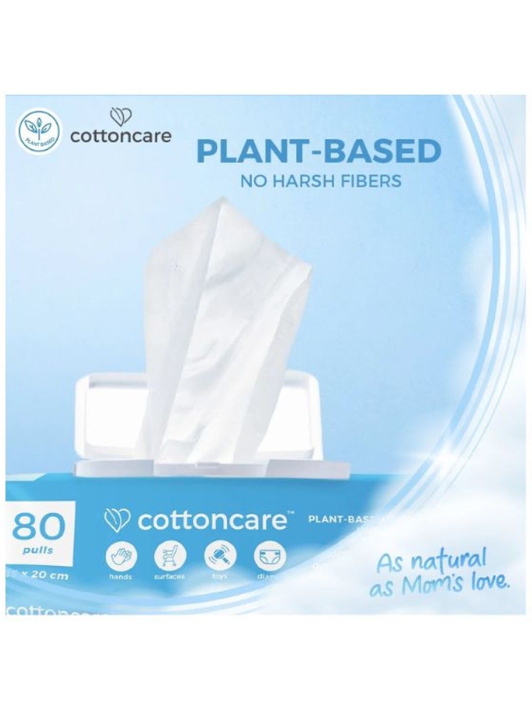 Cotton Central™ Cottoncare™ Organic Plastic-Free Baby Water Wipes 6 packs (480s) (No Color- Image 4)