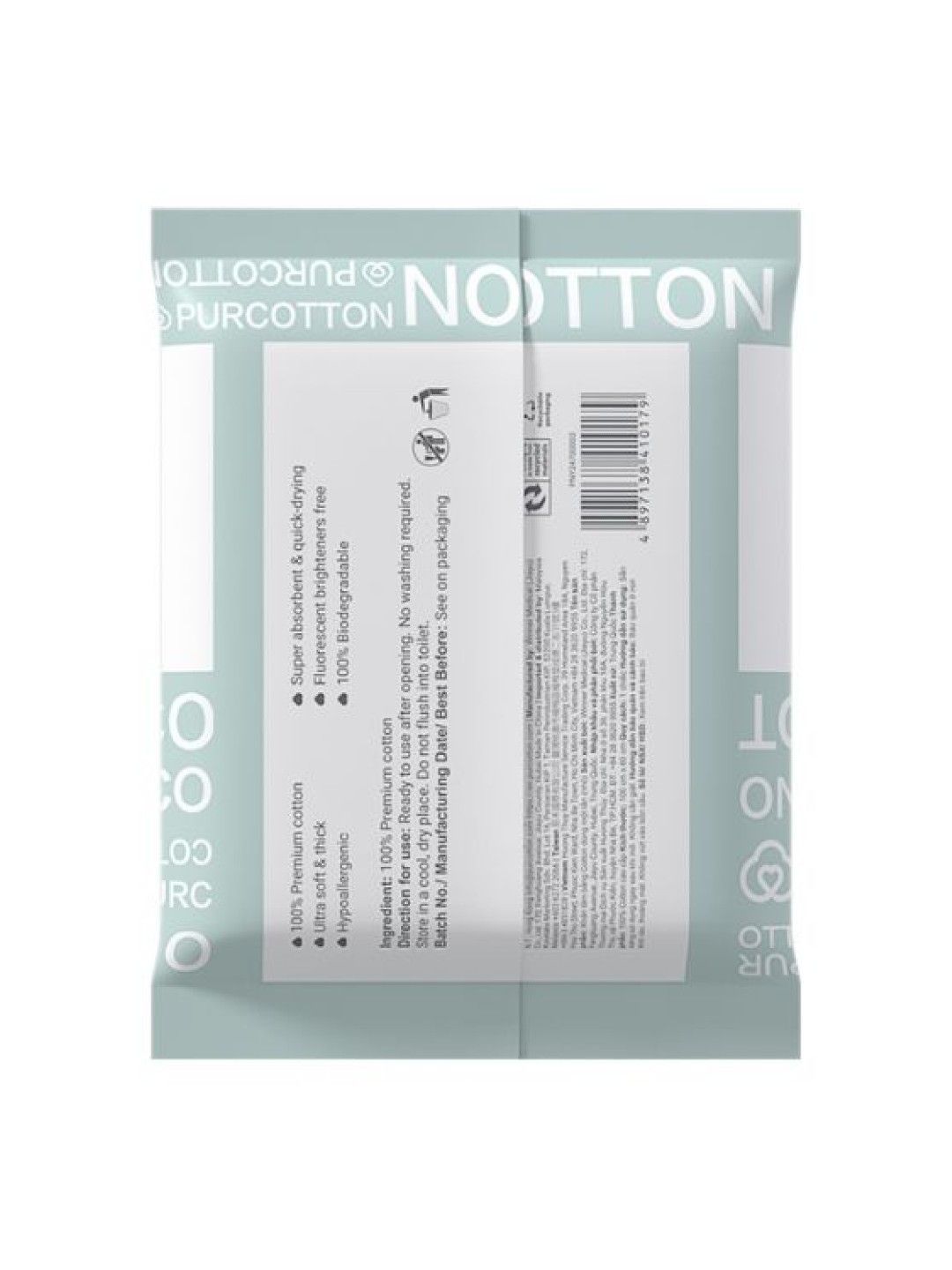 Purcotton Disposable Cotton Bath Towel Mini (No Color- Image 4)