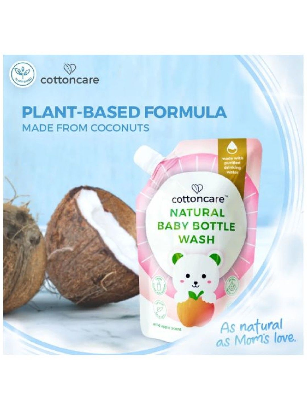 Cotton Central™ Cottoncare™ Natural Baby Bottle Wash Mild Apple scent (500ml) (No Color- Image 4)