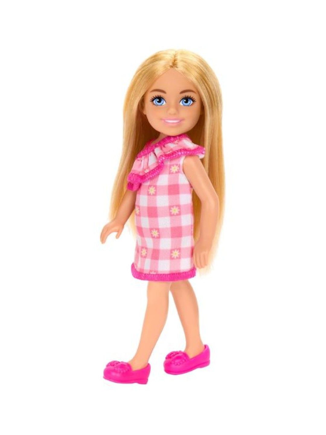 Barbie Chelsea Doll Wearing Removable Checked Dress (No Color- Image 1)