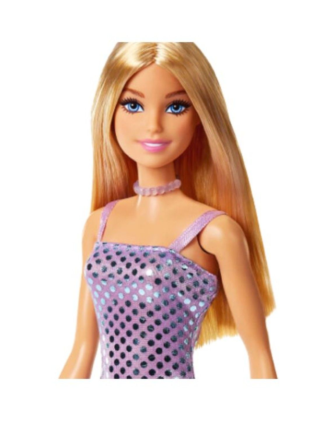 Barbie Pop Glitz Brunette Doll with Purple Metallic Dress Fashion Outfit (No Color- Image 2)