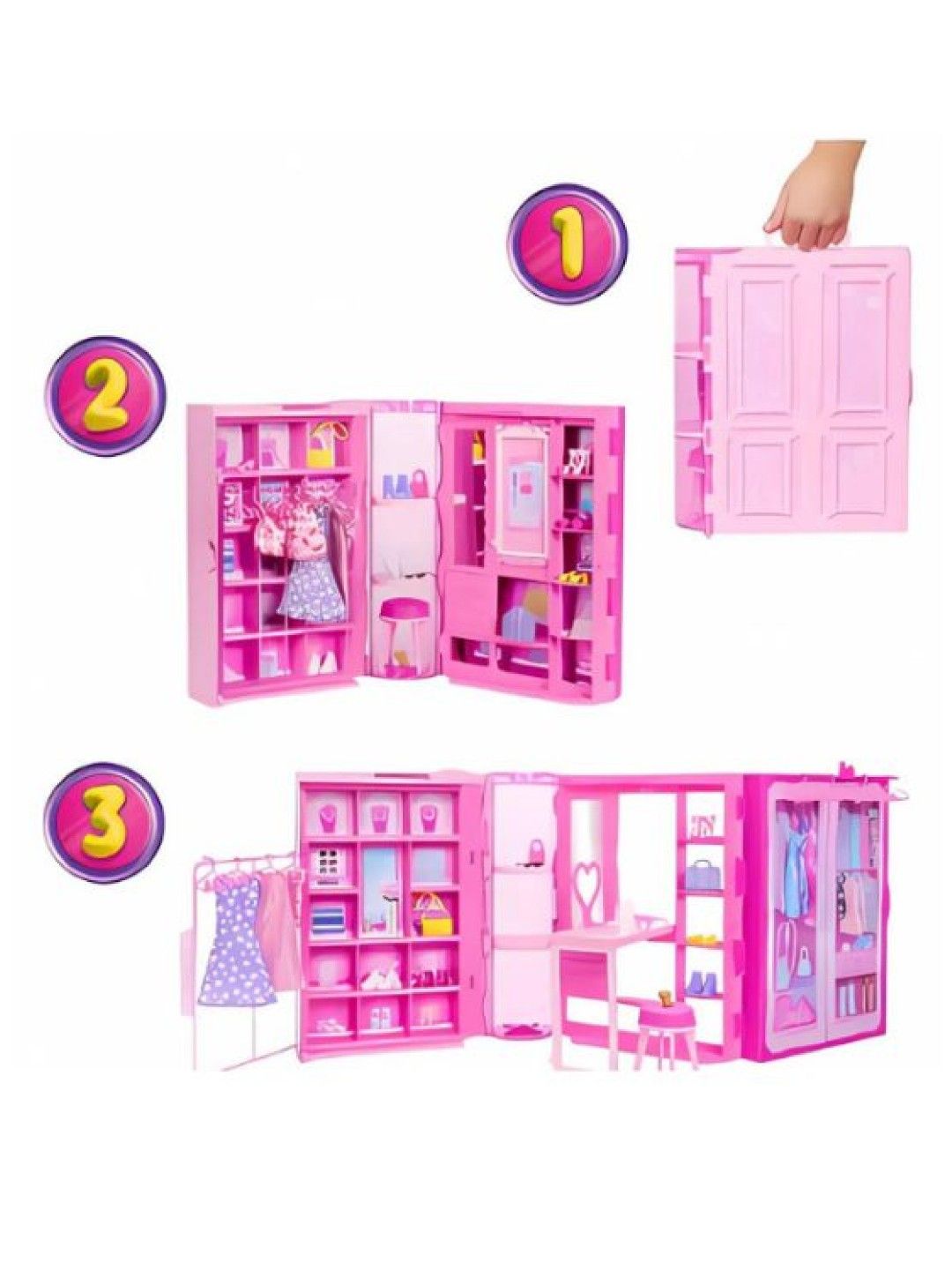 Barbie Dream Closet Toy Playset with Blonde Fashion Doll Clothes & Accessories (No Color- Image 2)