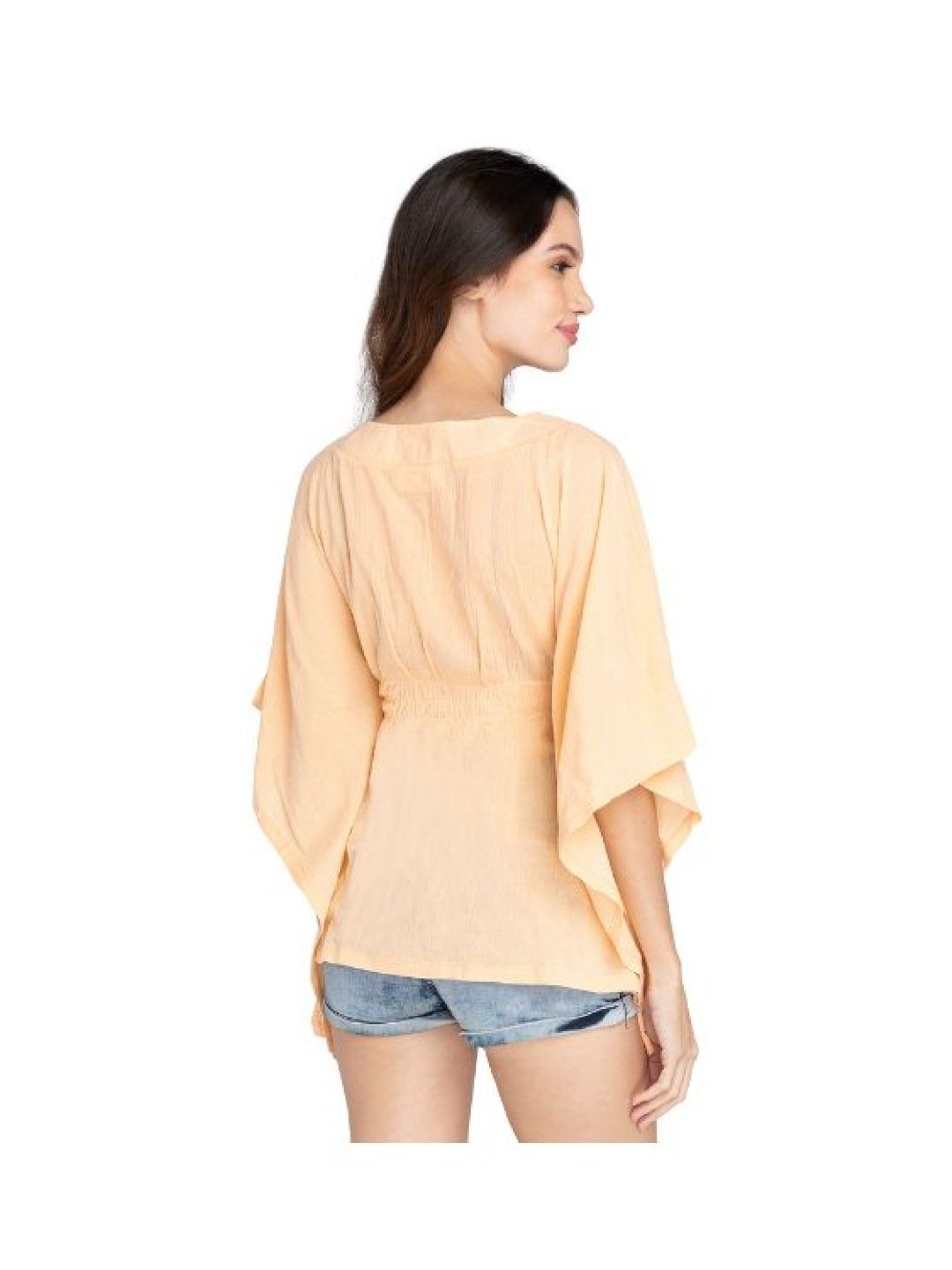 Eve's Chic Diana V Neck Tunic Blouse (Orange- Image 4)