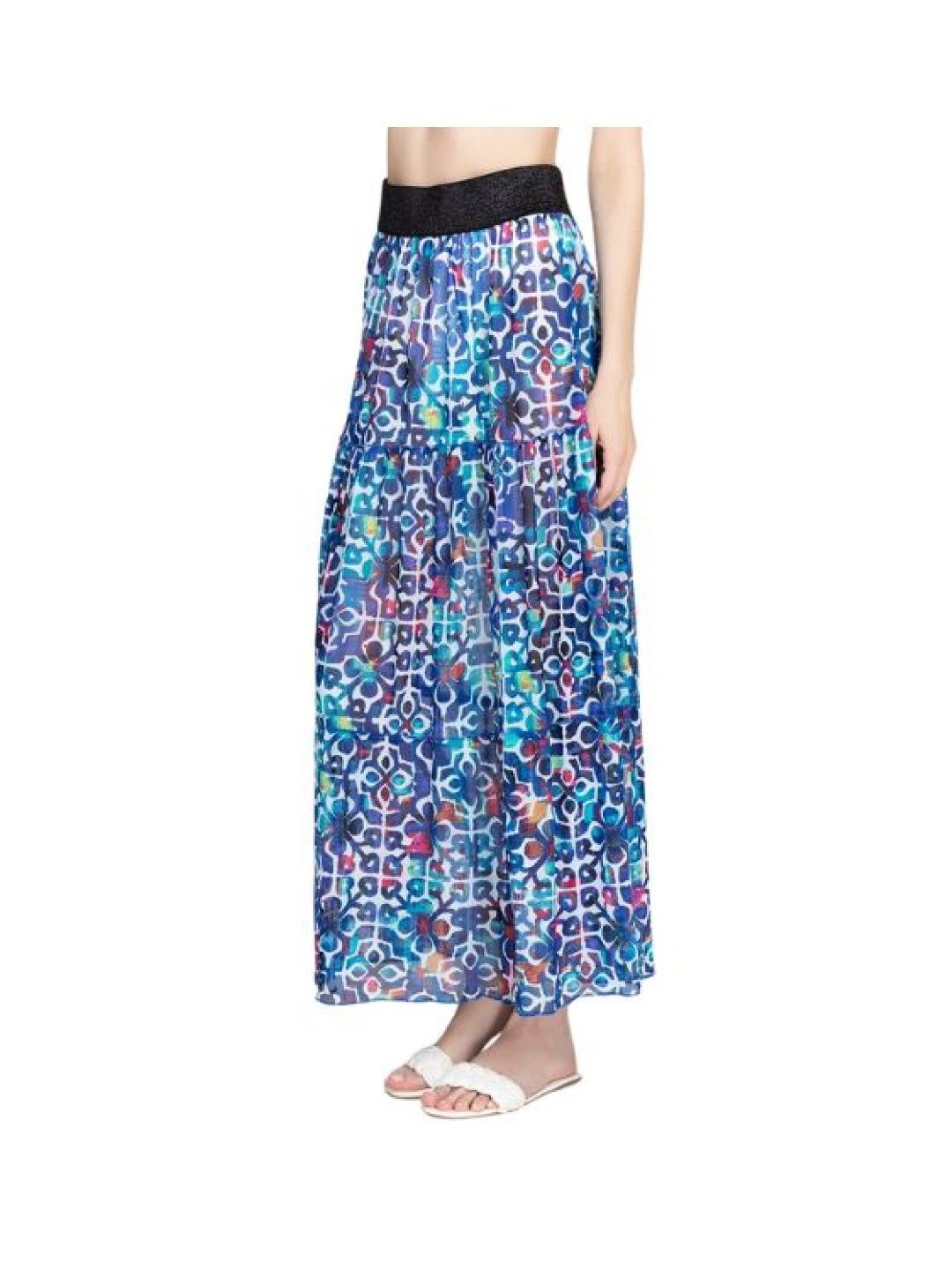 Eve's Chic Jasmine Tiered Maxi Skirt (Blue- Image 4)