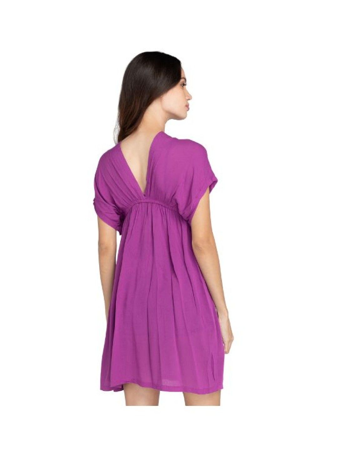 Eve's Chic Eloise V Neck Tunic Dress (Purple- Image 4)
