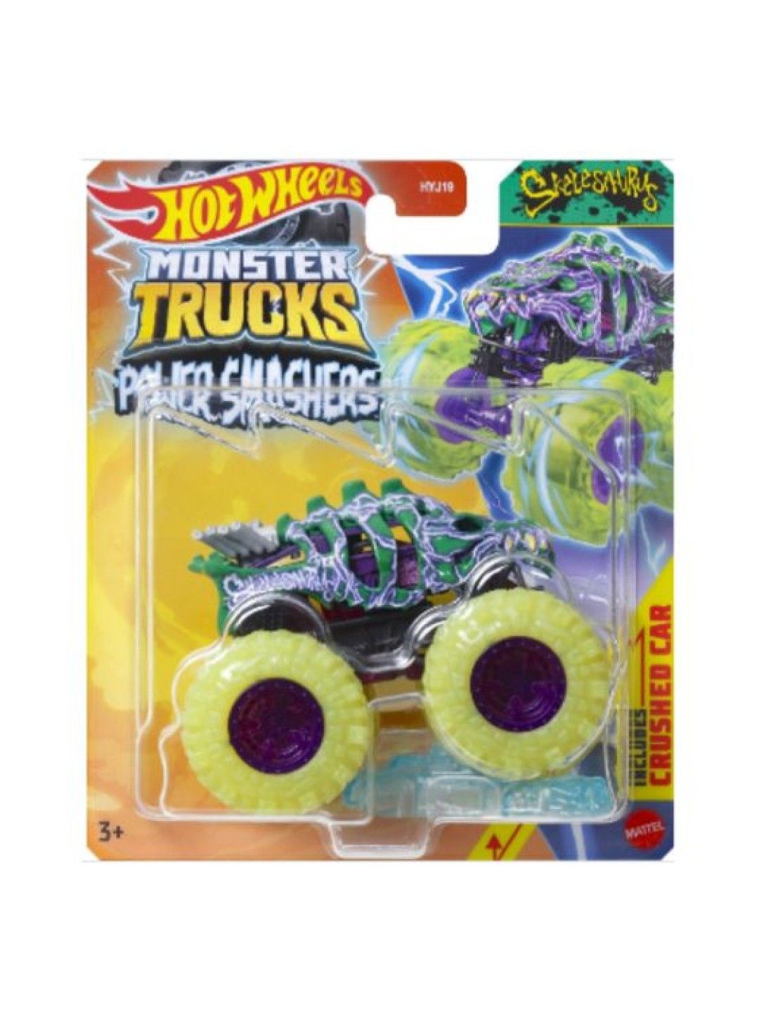 Hot Wheels Monster Trucks 1:64 Diecast - Skelesaurus (No Color- Image 4)