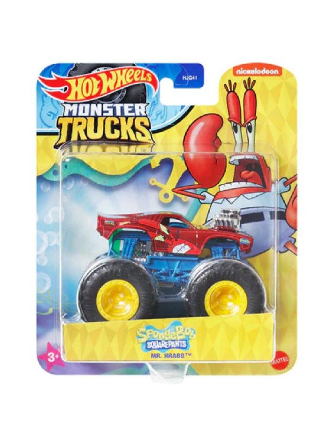Hot Wheels Monster Trucks 1:64 Spongebob Series - Mr. Krabs (No Color- Image 4)