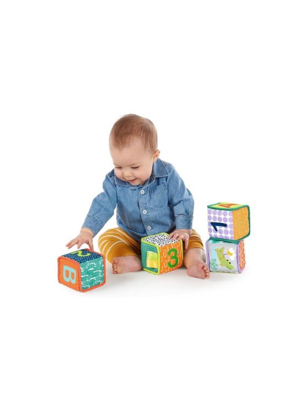 Bright Starts Grab & Stack Baby Blocks (No Color- Image 4)