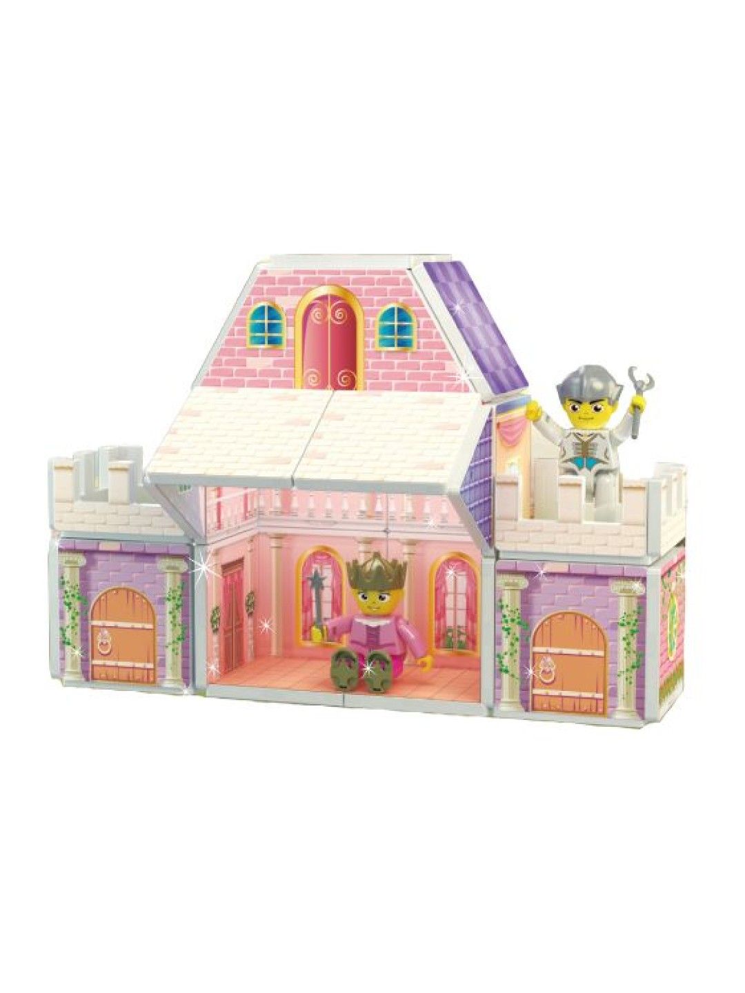 Picasso Tiles Princess Castle Theme with 2 Action Figures Magnetic Building Set (No Color- Image 3)