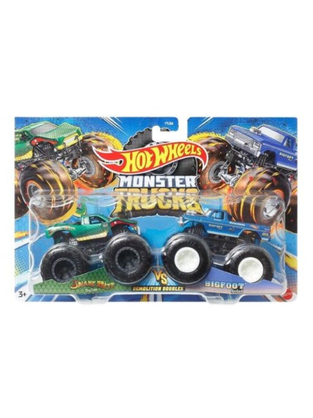 Hot Wheels Monster Truck Demolition Doubles Snake Bite Vs. Bigfoot (No Color- Image 4)