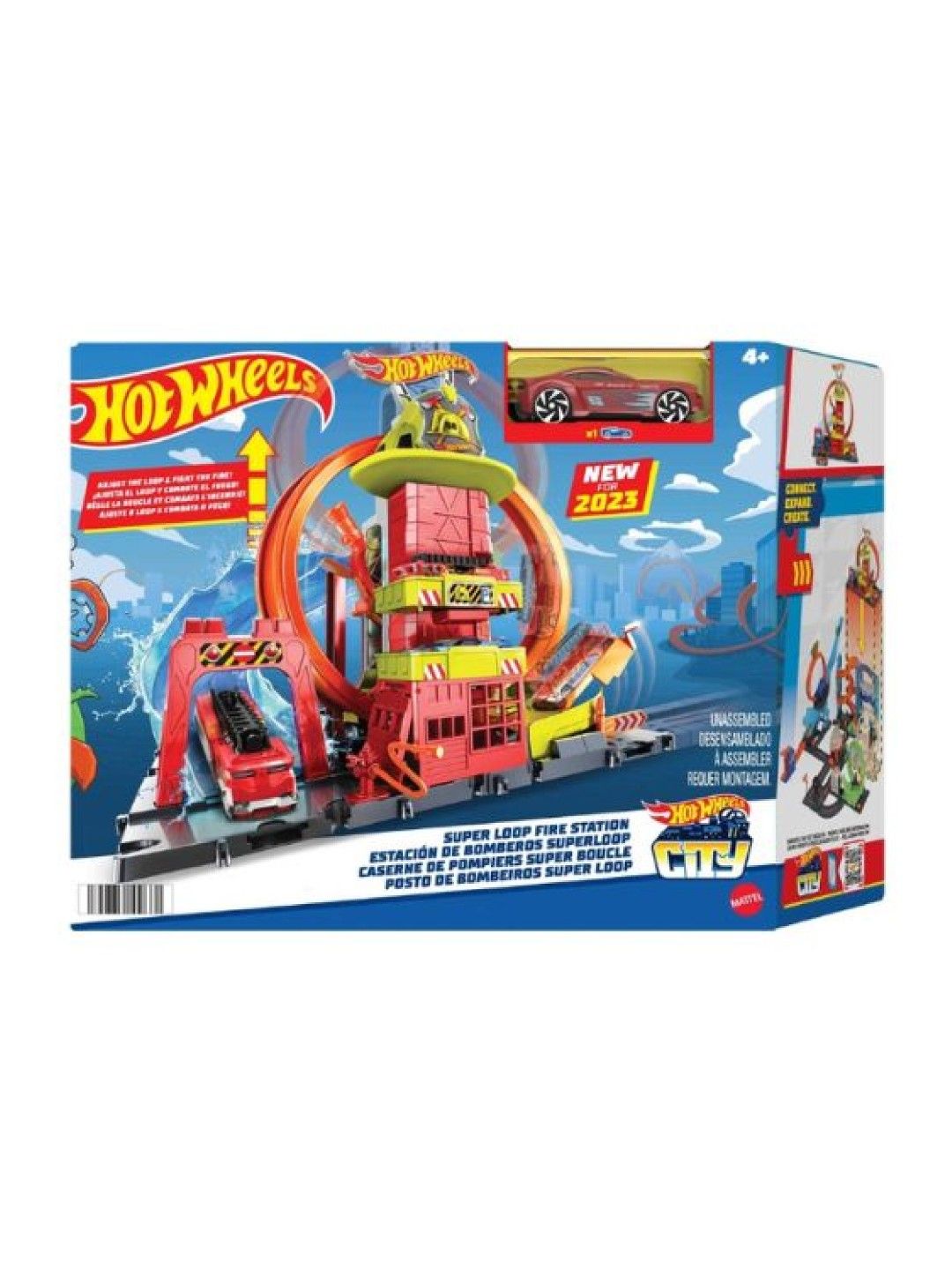 Hot Wheels City Super Loop Fire Station Playset (No Color- Image 4)