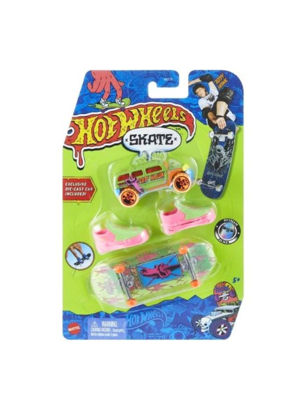 Hot Wheels Skate Tony Hawk Shifter Howlan Fingerboard, Rockster Car Toy & Skate Shoes (No Color- Image 4)