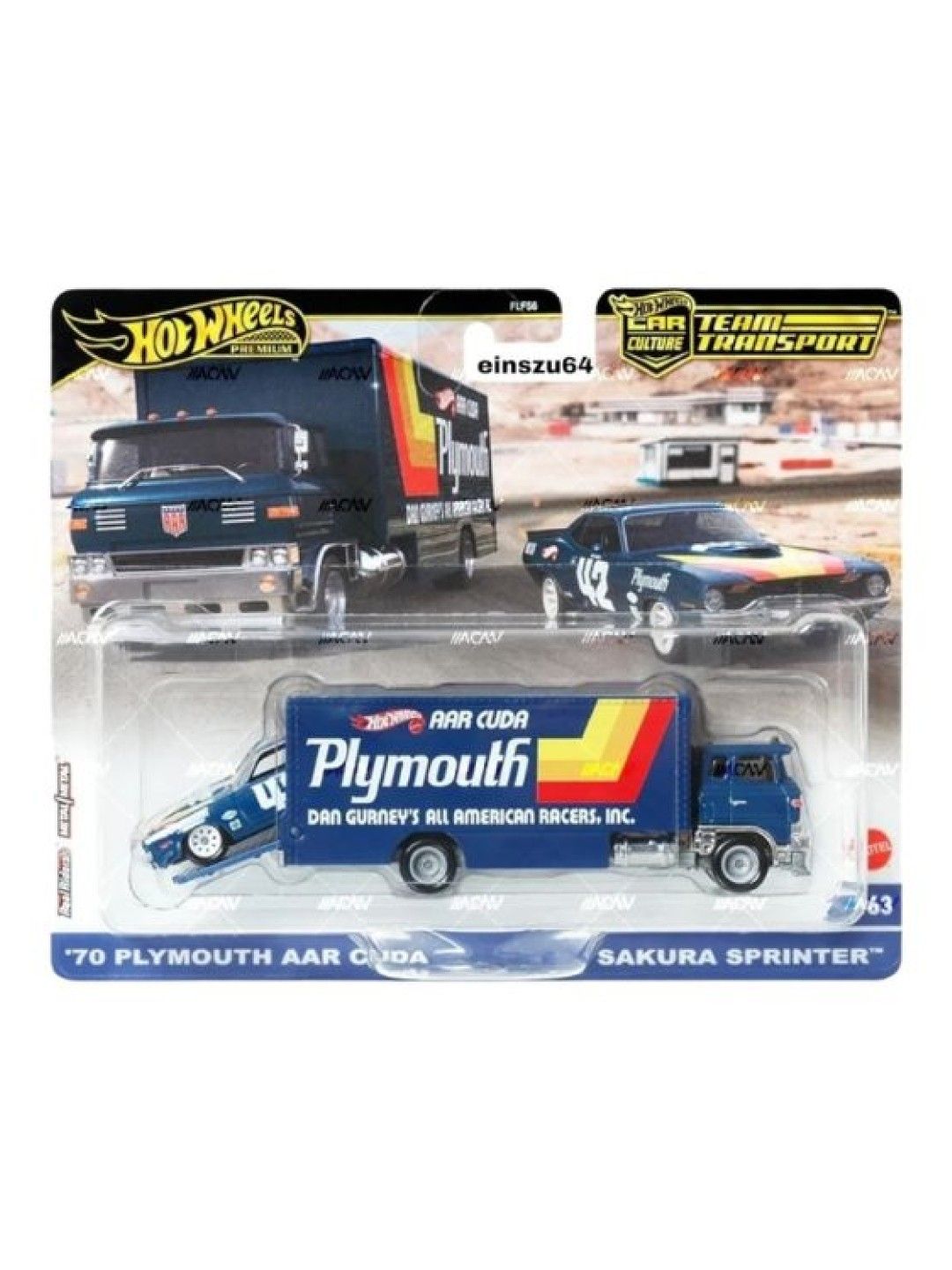 Hot Wheels Team Transport - '70 Plymouth AAR Cuda with Sakura Sprinter (No Color- Image 4)