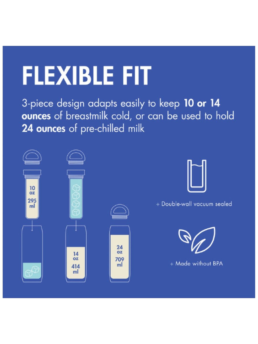 BOON Frosh Stainless Steel Portable Milk Chiller (Blue- Image 4)