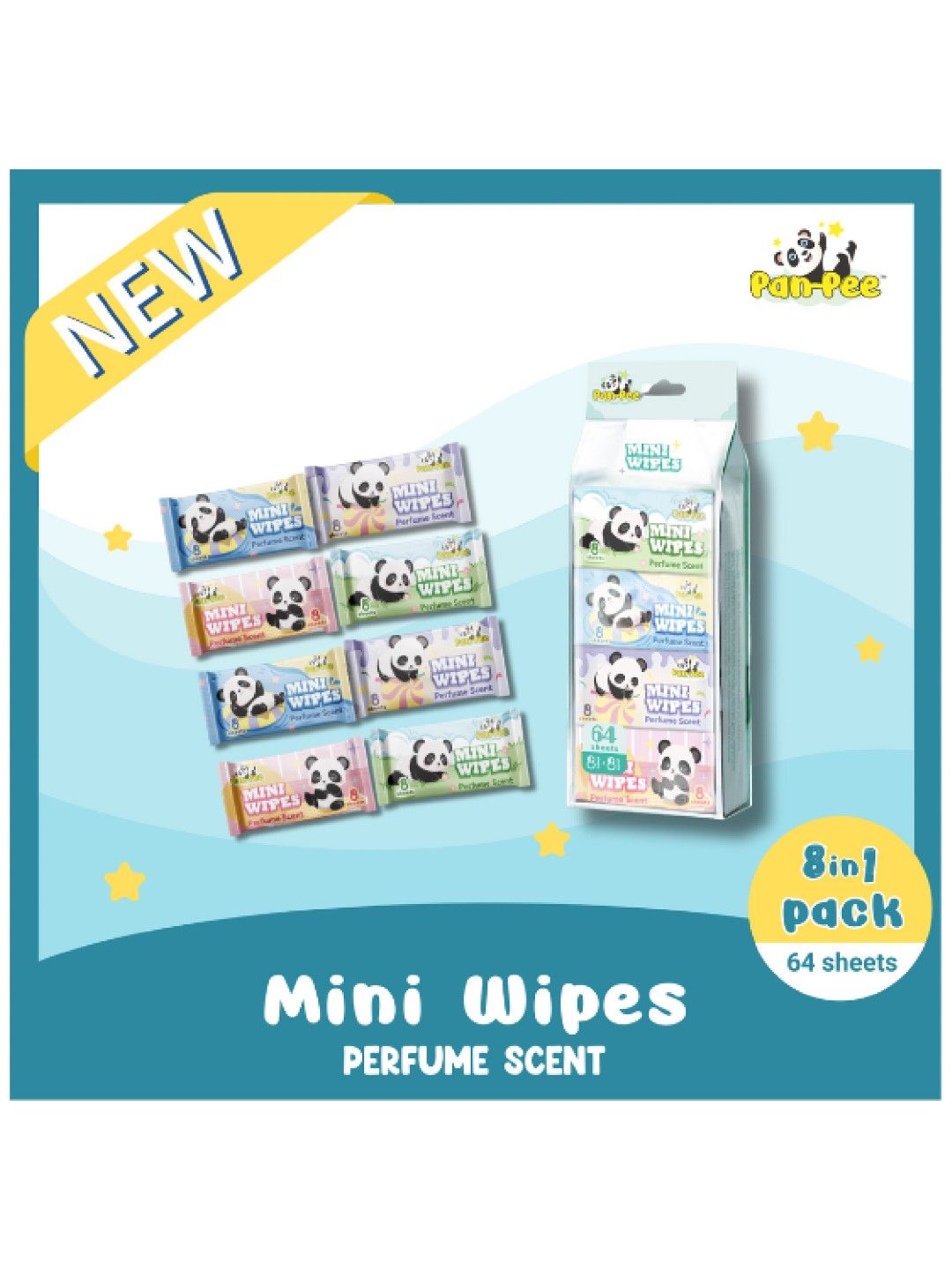 PanPee Mini Wipes 64s (8 pack) (No Color- Image 3)