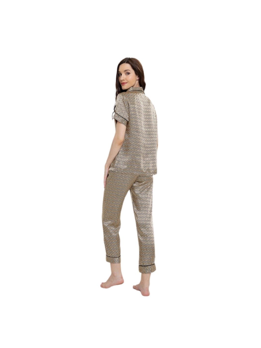 SleepyHead Tricia Pajama Pants Set (Beige/Black- Image 2)