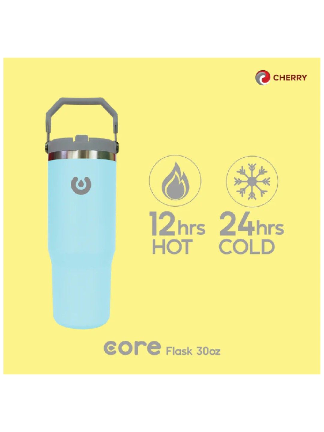 Cherry Core Flask 30oz (Light Blue- Image 2)